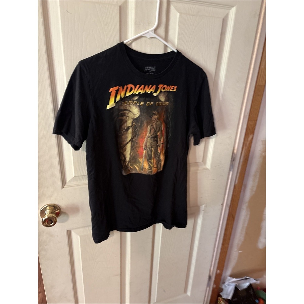 Indiana Jones Temple of Doom T-Shirt Black Graphic Tee Movie Lucasfilm  Men’s M